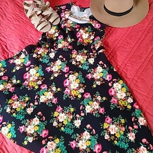 XL Black floral dress